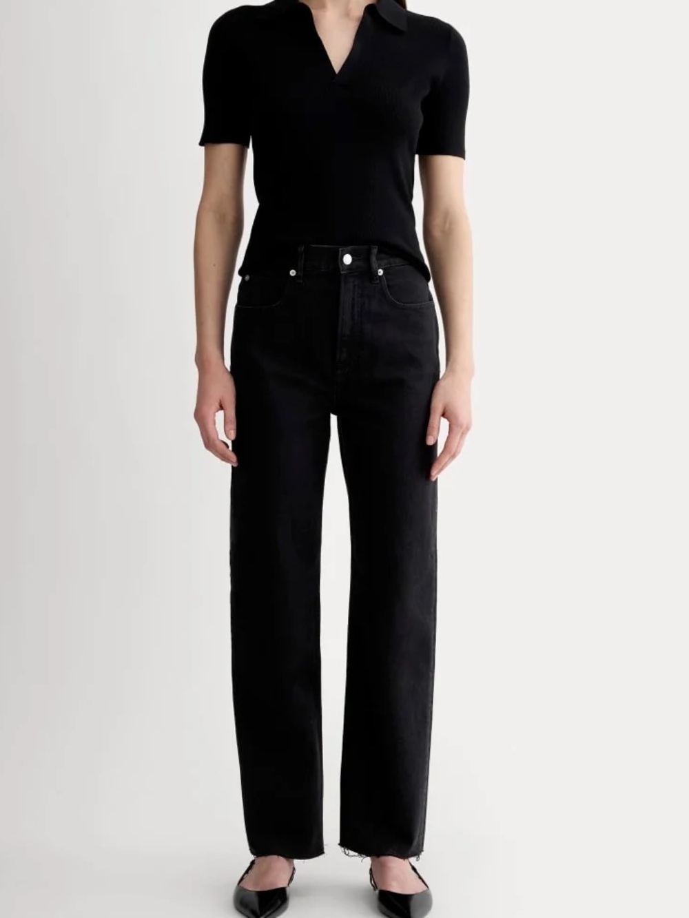 Everlane the way high cotton black jeans